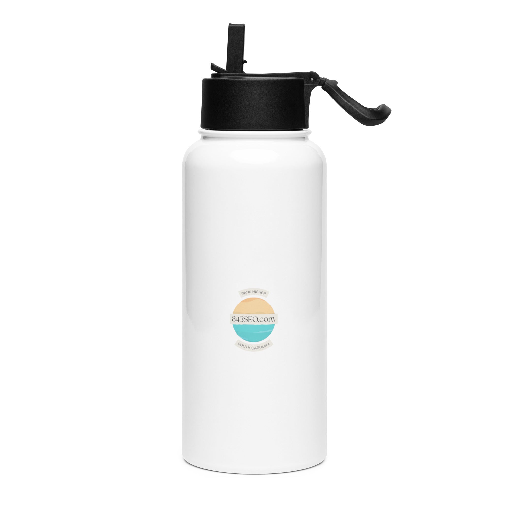 843SEO Stainless steel water bottle with a straw lid - My Store
