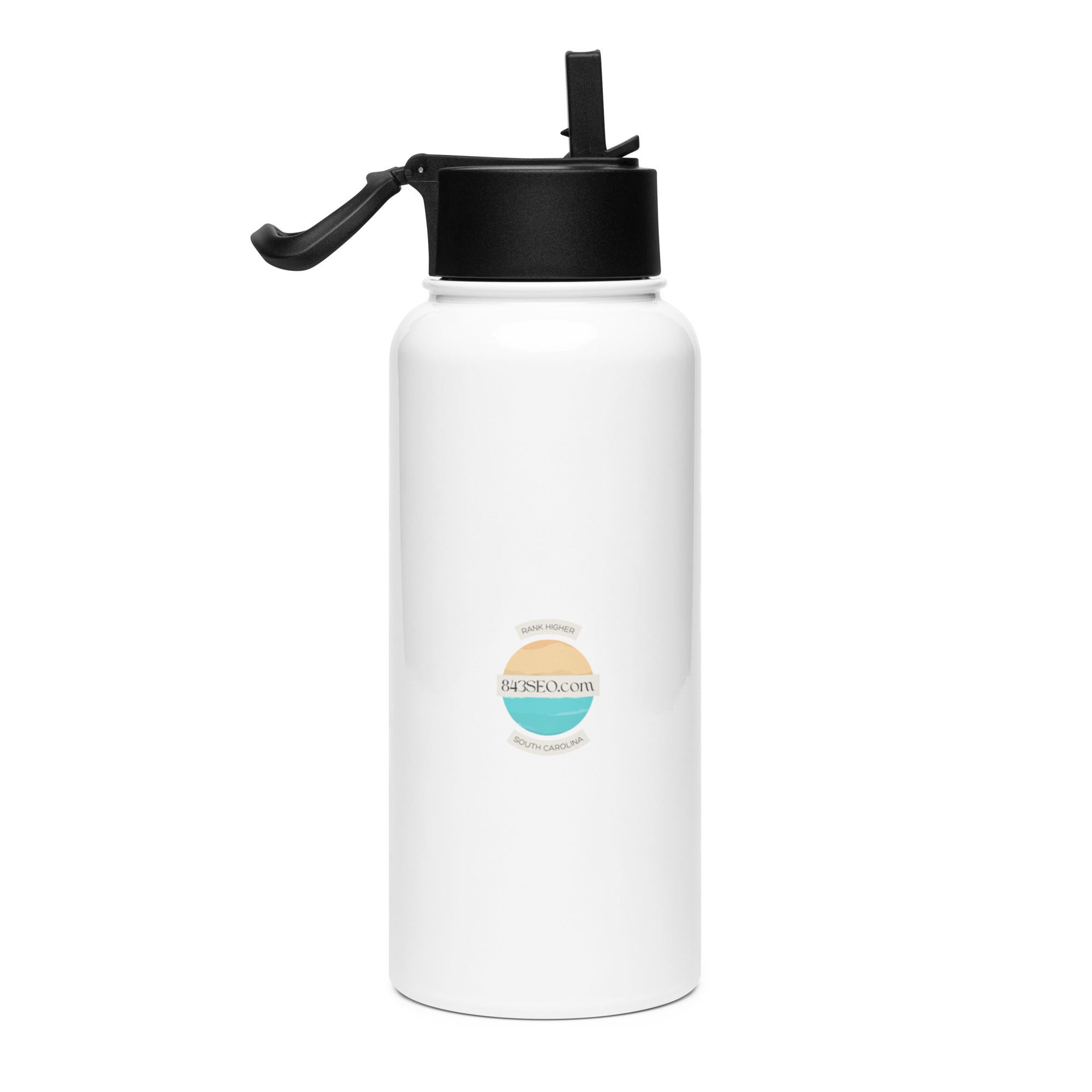 843SEO Stainless steel water bottle with a straw lid - My Store